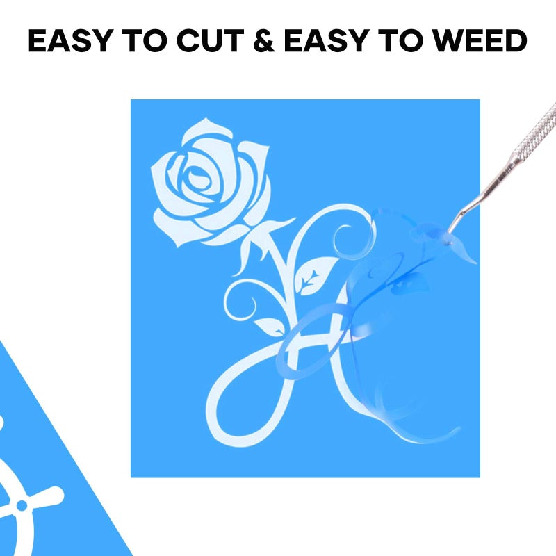 HTVRONT Stencil Vinyl Adhesive Material - 12    x 50 FT Light Blue Adhesive Stencil Vinyl for Cricut & Silhouette Machine - Image 5